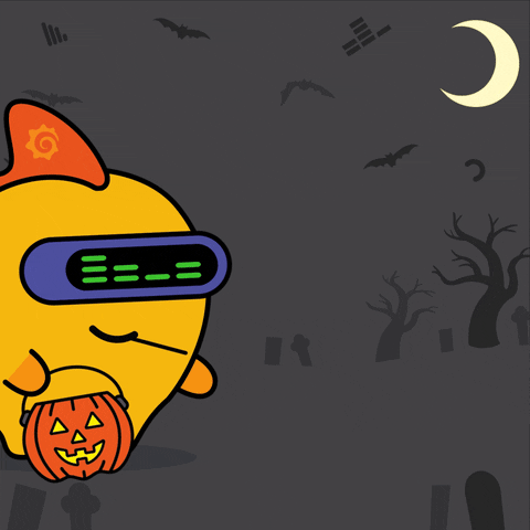 grafana halloween spooky candy dinosaur GIF