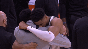 Milwaukee Bucks Hug GIF by NBA