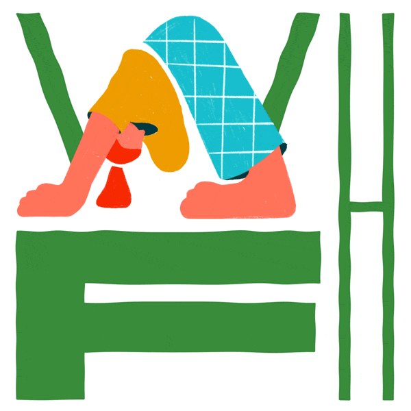 paperstonescissors illustration design yoga plant GIF