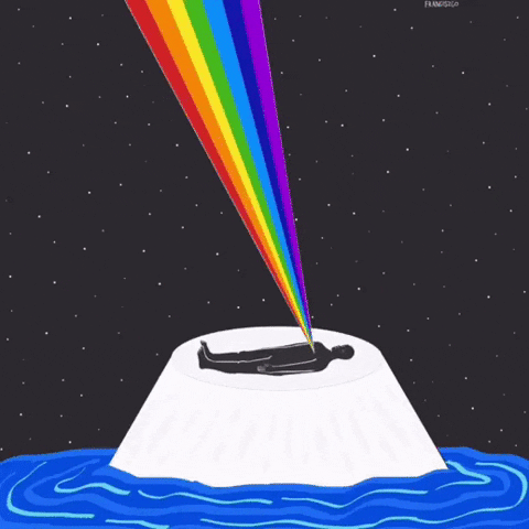 franciszcorocha animation rainbow space franciszco GIF