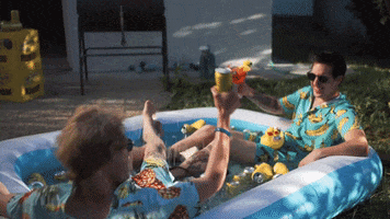 Zweimann fun summer cheers pool GIF