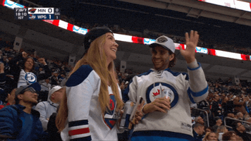 Celebrate Hi Five GIF by Winnipeg Jets
