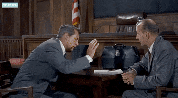 Movie gif. Cary Grant as Roger in North by Northwest. He's in a court and he climbs onto a table, clearly tired. He flops on the table, ready to sleep.