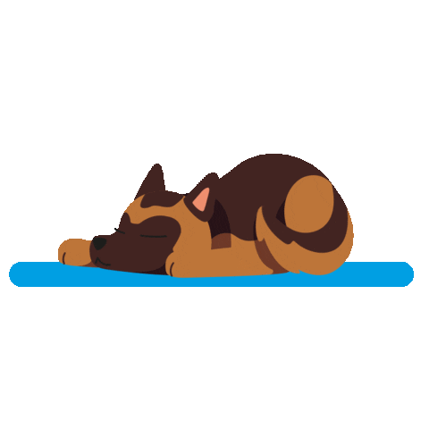 Sleepy German Shepherd Sticker