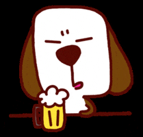 tinkygram dog drink beer nice GIF