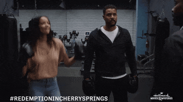 Rochelle Aytes Boxing GIF by Hallmark Movies & Mysteries