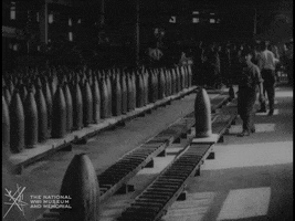 NationalWWIMuseum black and white military factory footage GIF