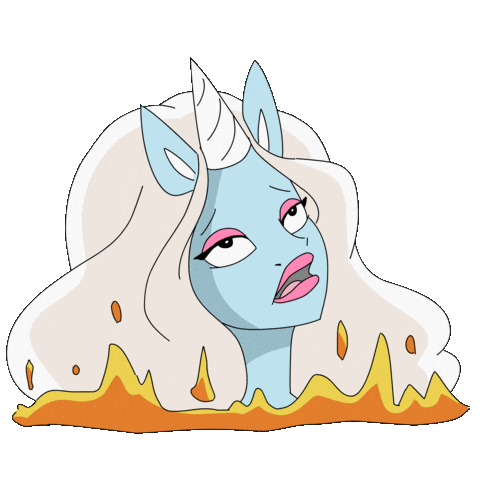 Fire Hot Day Sticker by Glow The Unicorn