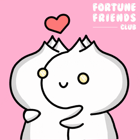 FortuneFriends_ heart food hug character GIF