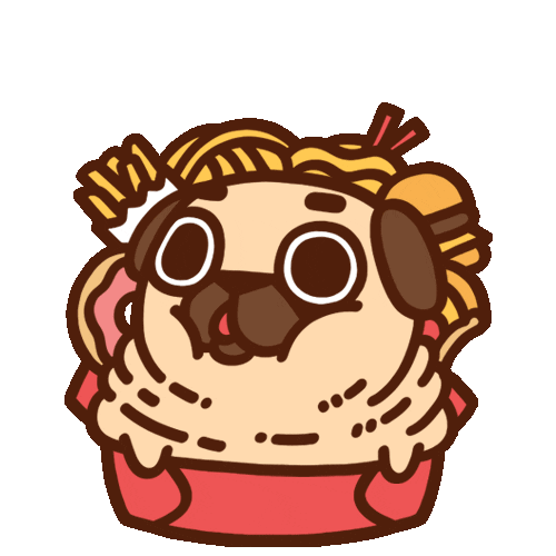 Hungry Fast Food Sticker by Puglie Pug