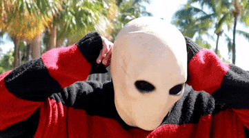 Gurudine halloween scary creepy mask GIF