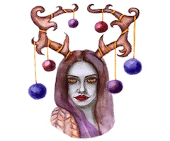 Art Christmas Sticker