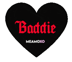 Black Heart Baddie Sticker by Meamoxo