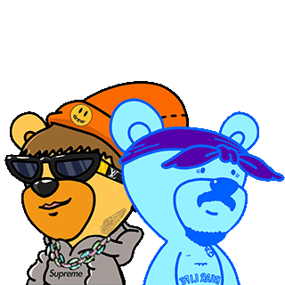 Vibing Teddy Bear Sticker by The YKMS for iOS & Android