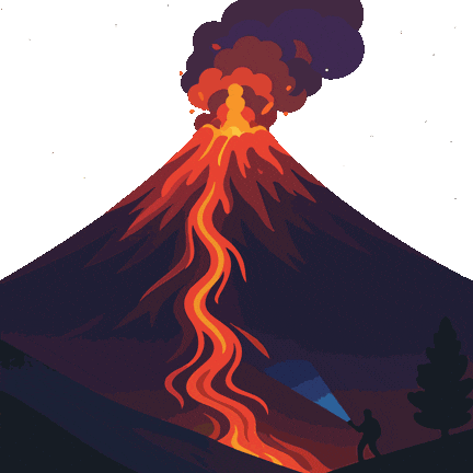 Volcano Jurassic Sticker by katapum