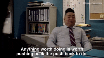 Push Back Faking It GIF by Kim's Convenience