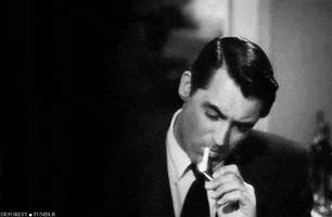 black and white smoking GIF