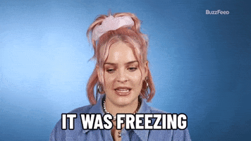 Anne-Marie Cold Outside GIF by BuzzFeed