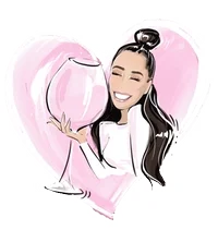 Wine Pink Heart Sticker
