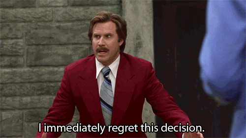 ron burgundy regret GIF