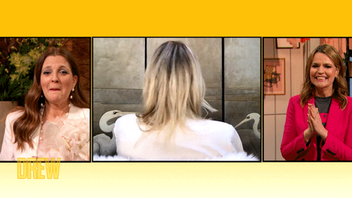 Animated clip of Drew Barrymore from her talk show sending birthday wishes