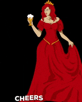 Red Queen Cheers GIF by JOHNAGIL