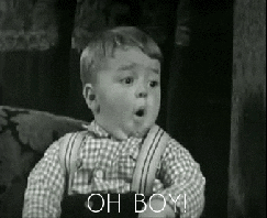 Giphy - excited black and white GIF