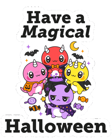 Trick Or Treat Celebration Sticker by Naru Naru