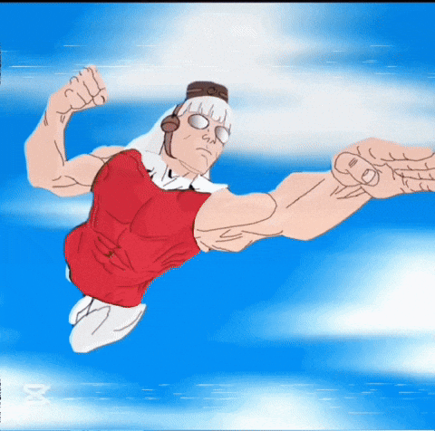 Flying Gold Ship GIF