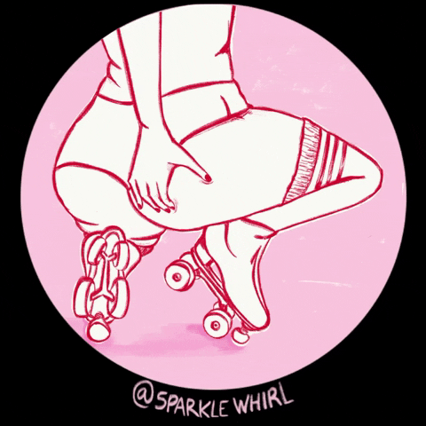 SparkleWhirl booty girl power roller skate roller skating GIF