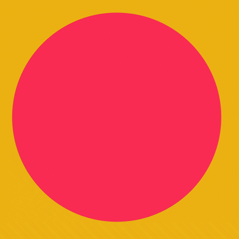 Text gif. Red circle against a warm yellow background pulses with the addition of each of the following words, "We are Black history."