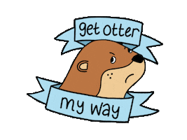 Go Away Otter Sticker by Lily in Space Designs