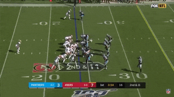 2019 Sf Vs Car Kittle Screen Off Of Outside Zone Action GIF