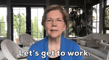 Elizabeth Warren Lets Get To Work GIF