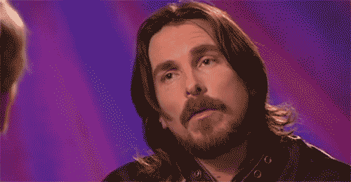 Image result for confused christian bale gif