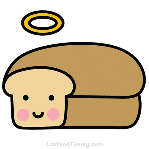 loofandtimmy kawaii angel bread toast GIF