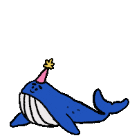 Birthday Whale Sticker