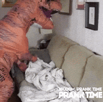 actavioperezcosta dog sleeping dinosaur wake up GIF