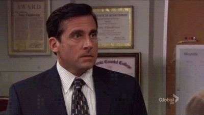The Office gif. An upset and angry Steve Carell as Michael yells, “No! God! No! God! Please! No! No! Noooooooooooooooooooooooooooooooooooooo!”