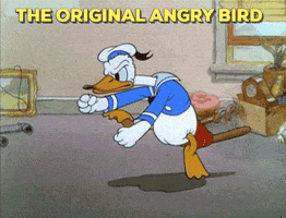 greenmangomore donald duck angry bird GIF