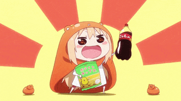 levin happy eating enjoying umaru GIF