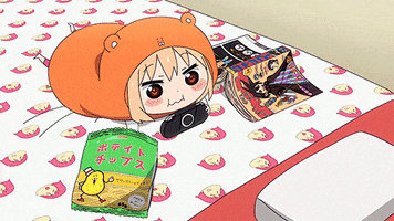 levin happy eating enjoying umaru GIF