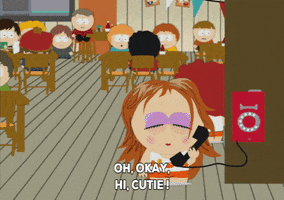 phone flirting GIF by South Park 