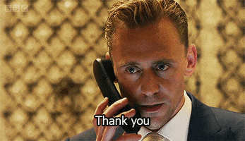 tom hiddleston thank you GIF by BBC