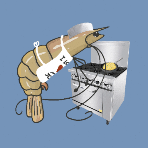 Shrimp Cooking GIF by Worminster