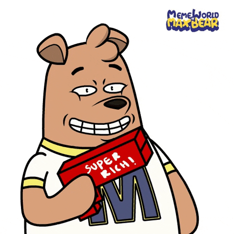 Happy New Year Money GIF by Meme World of Max Bear
