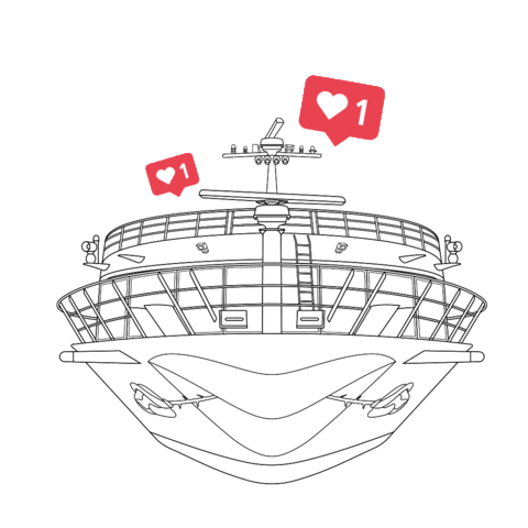 Cruise Ship Illustration Sticker by A-ROSA Kreuzfahrten