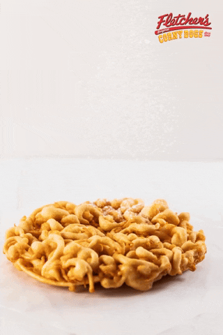 Hungry Funnel Cake GIF by Fletcher’s Corny Dogs