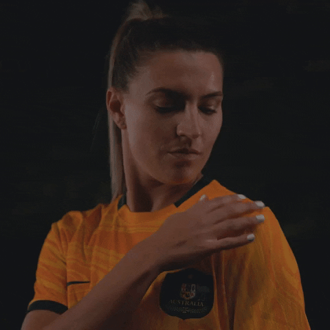 Celebration Shoulder Brush GIF by Football Australia