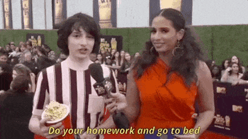 Red Carpet Go Do Your Homework And Then Go To Bed And Then Watch Stranger Things GIF by MTV Movie & TV Awards